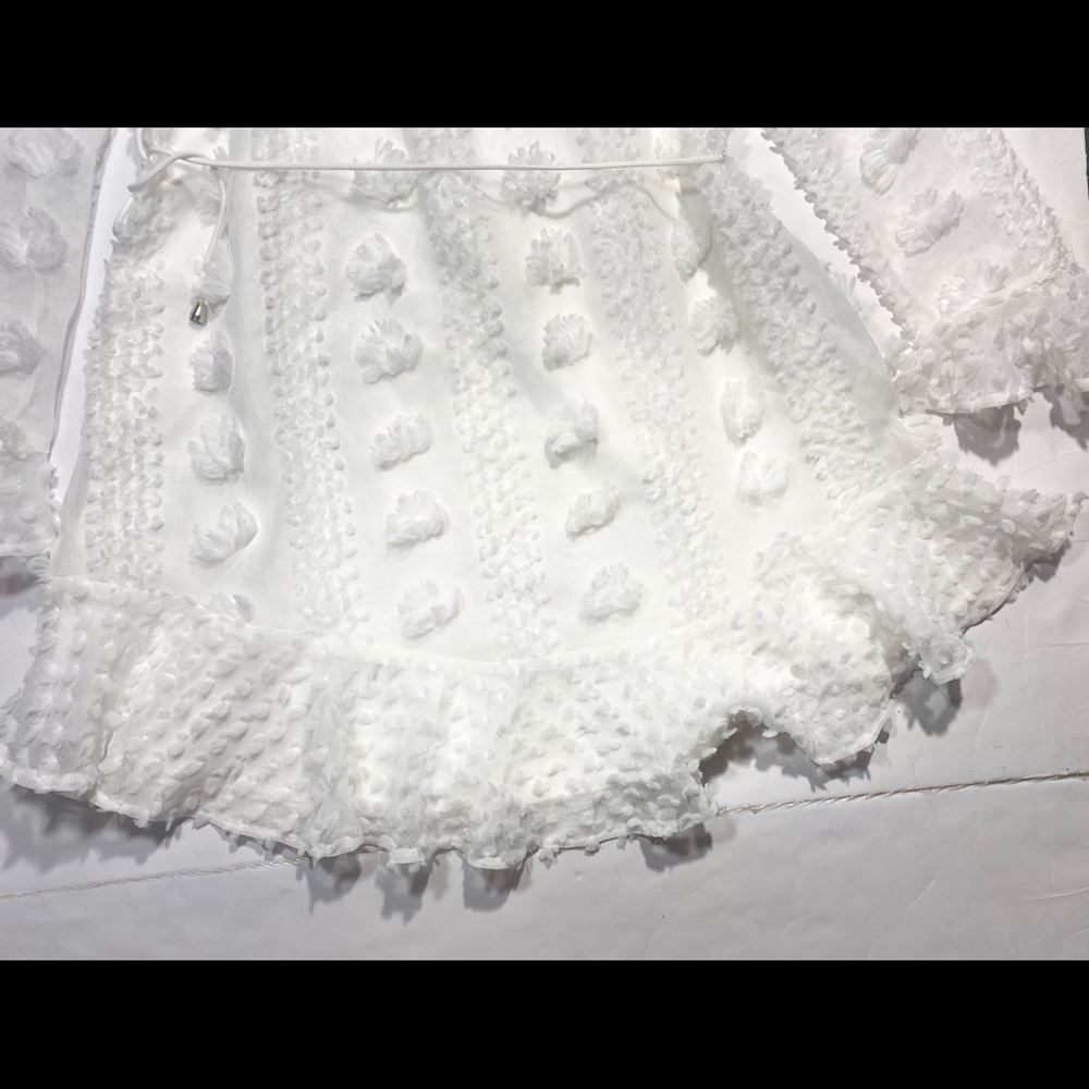 Indikah By Angel Biba White Fairy/Cottage Core Ruffle Chiffon Dress NWT Size M - Picture 7 of 15